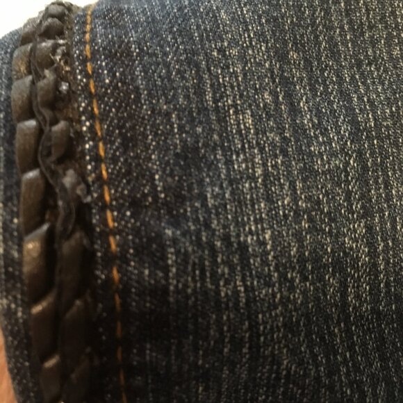 COLDWATER CREEK BLUE JEANS W/BLACK ROPE DESIGN ON SIDES. SZ. 14 - Picture 7 of 8